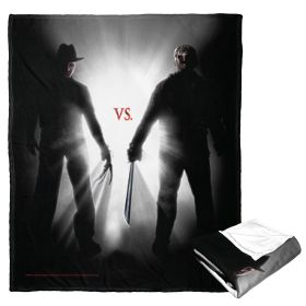 Freddy vs Jason Silk Touch Throw Blanket, 50" x 60", Ultimate Slasher Throwdown