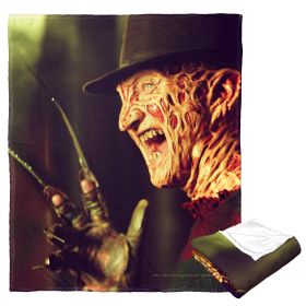 Freddy vs Jason Silk Touch Throw Blanket, 50" x 60", Freddy Waves