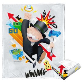 Hasbro Monopoly Silk Touch Throw Blanket, 50" x 60", Always Winning