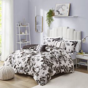 Floral Print Duvet Cover Set (Color: as Pic)